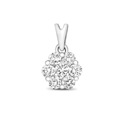 Pendentif Or Blanc 18 Carats Sertis De Diamants - Poids 0,78g, Diamants 0,35ct, Couleur G, Pureté VS, Occasion Très Bon état - Bijou élégant Et Raffiné
