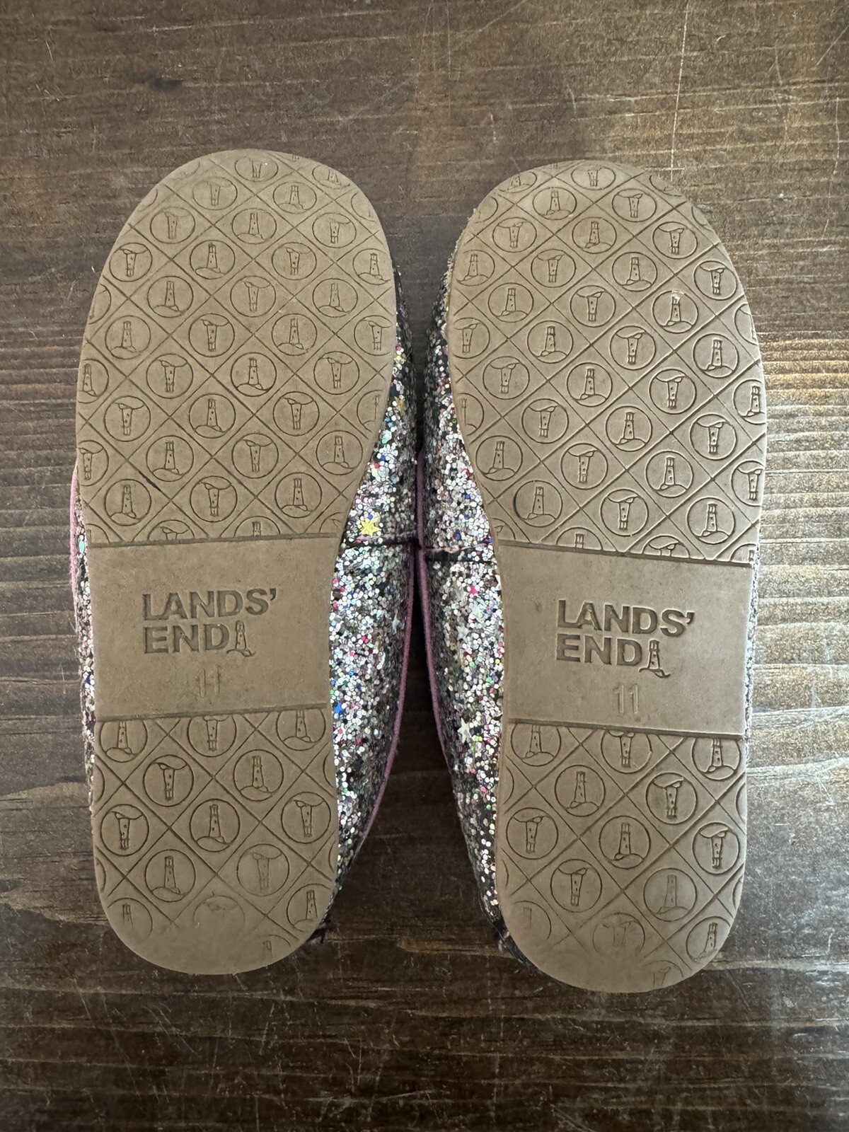 SAOLA Lands End scarpe ciabatte scintillanti suola rigida foderate bambina taglia 11