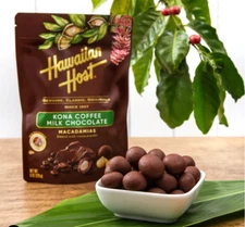 🌺Lot of 3 HAWAIIAN HOST Paradise Collection Kona Coffee Milk Chocolate 4oz Bag