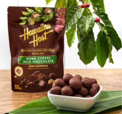  Lot of 3 HAWAIIAN HOST Paradise Collection Kona Coffee Milk Chocolate 4oz Bag