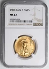 1988 1/2 oz $25 Gold American Eagle (MCMLXXXVIII) Semi-Key Date Low Mintage MS67