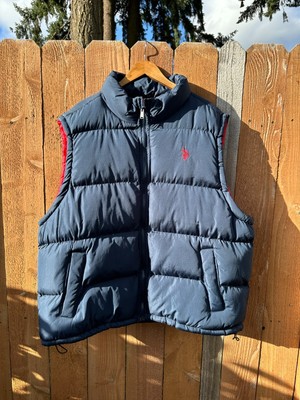 US Polo Assn. Vest Men Blue Lined Full Zip High Neck Sleeveless Size 2XL