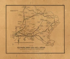Plan map of railroad North and East Boston MA 16x18