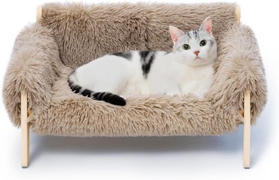 New- Cat Couch Bed, Pet Sofa for Indoor Cats Wooden Indoor Elevated Cat