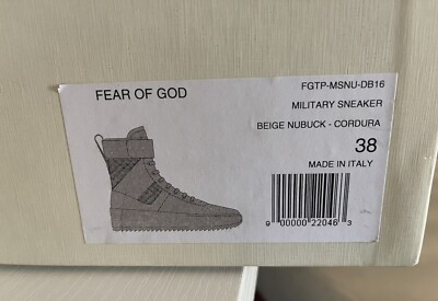Fear of God Beige Nubuck Leather Cordura Military High Top