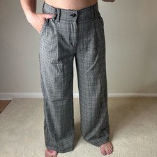American Eagle Outfitters Gray Wide Leg Pants High-Waisted