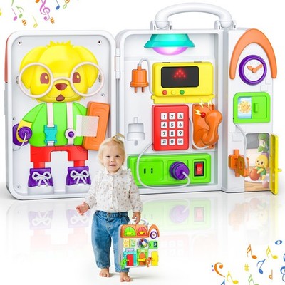 Montessori Busy Board for 1 Year Old Boy Girl, Musical Baby Toys 12-18 Months.
