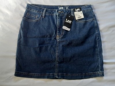 NWT Lee Women's Size 14M Regular Fit Summer Sky Mid Rise Jean Denim Skirt Skort