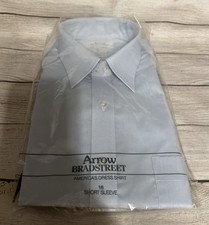 New in Pkg VTG Arrow Bradstreet Blue Mens Short Sleeve Shirt Sz 16 Made In USA
