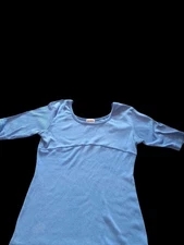 Women's Sostanza Contemporary Apparel Size Large Periwinkle 3/4 Sleeve Ribbed...