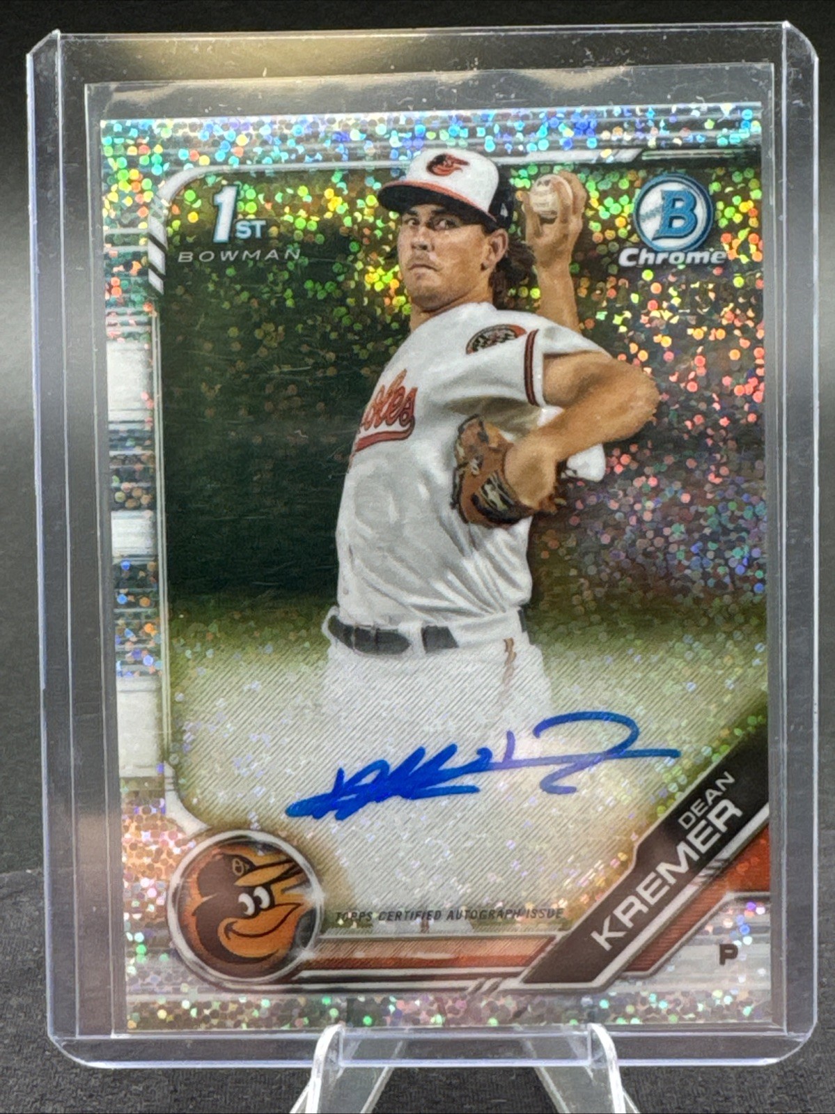 2019 Bowman Chrome Prospect Speckle Refractor /299 Dean Kremer #CPA-DK Auto