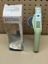 Vtg Dymo Organizer 1610 Label Maker Uses 1/4"  3/8" Tape Avocado Green W Box