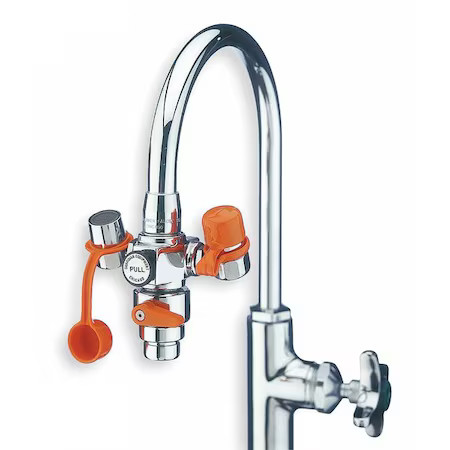 G1200 Plumbed Eyewash, Faucet Mount, Plumbed, 2 2/3 In H., 4
