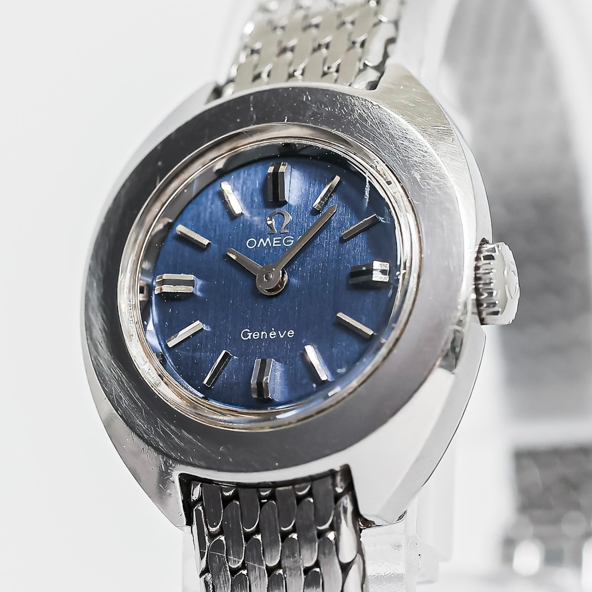 Vintage 1969* OMEGA Geneve Cal.485 Hand Winding Navy Dial Swiss