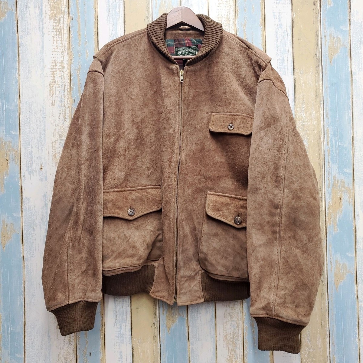 POLO COUNTRY RALPH LAUREN Suede Leather Jacket Rare Vintage Size L
