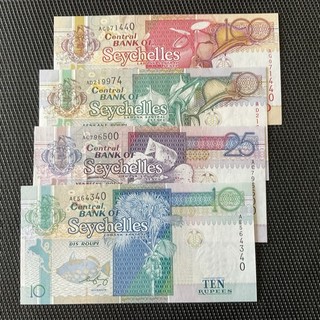 SEYCHELLES: 10 à 100 Roupies 1998/2008 P 36b 37b 39A 40c SPL à NEUFS 🔥