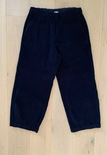 LaboArt Womens Textured Cord ?Paride? Trousers Elastic Waist Blue Relaxed Size 2