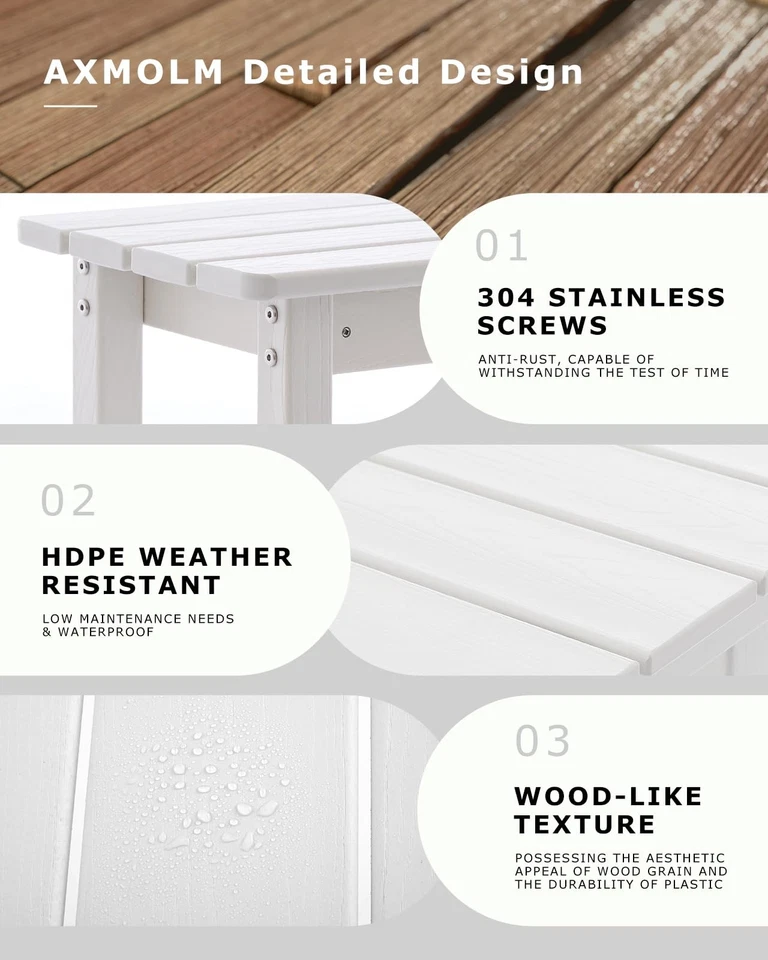 Mesa de patio de altura de barra de HDPE para exteriores, 54” para todo tipo de clima exterior alta pu... Foto 4 de 4