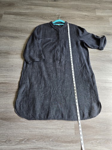 Eileen Fisher Women's Dark Gray 100% Organic Linen Sheath Dress. Sz L - Bild 2 von 11