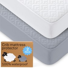 Niagara Crib 2 Pack 100 Waterproof Mattress Protector, Soft Breathable Crib ...