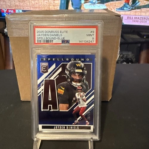 2025 PANINI DONRUSS ELITE SPELLBOUND BLUE A JAYDEN DANIELS 20/75 PSA 9