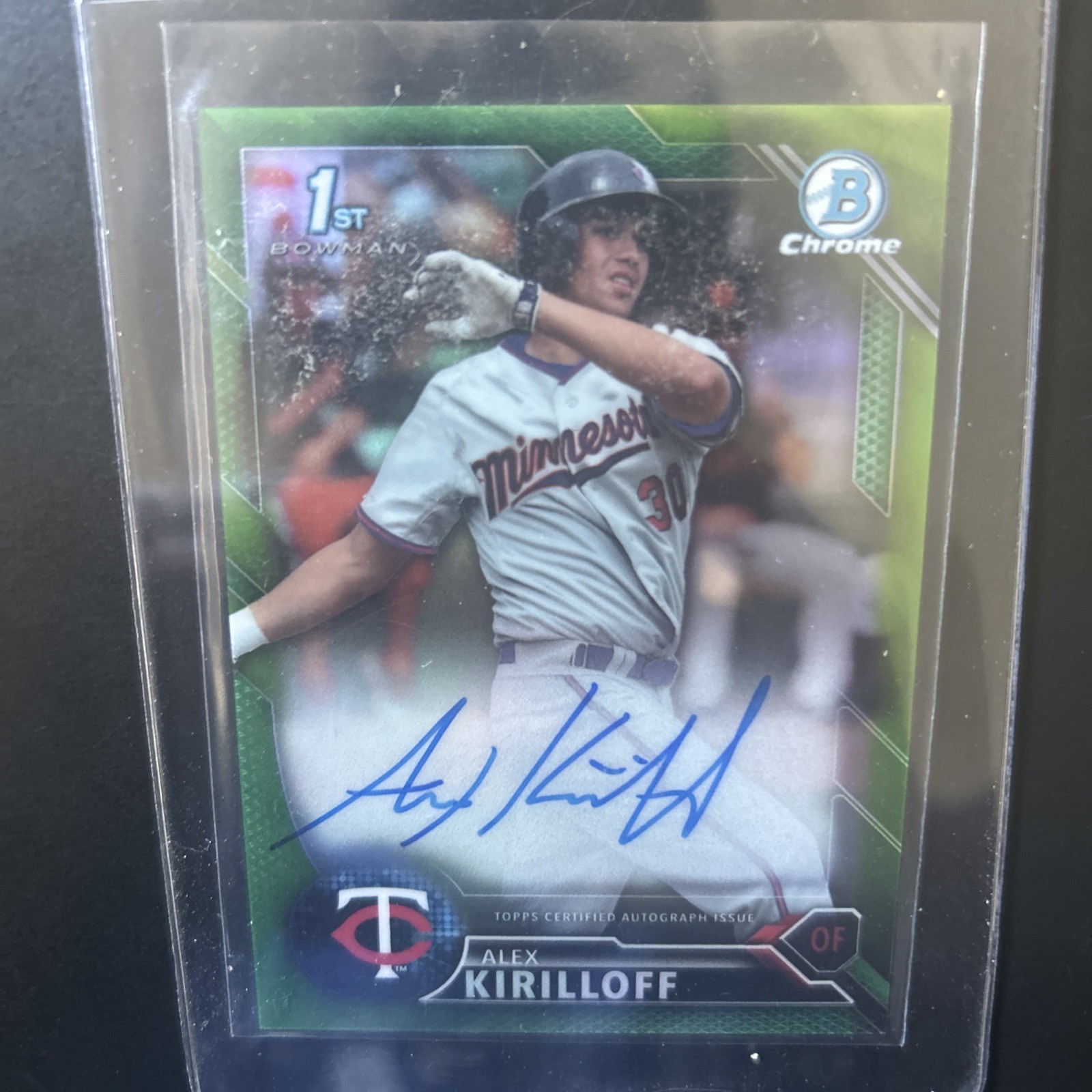 2016 Bowman Chrome Auto Alex Kirilloff Green Refractor /99 Twins RC Rookie 