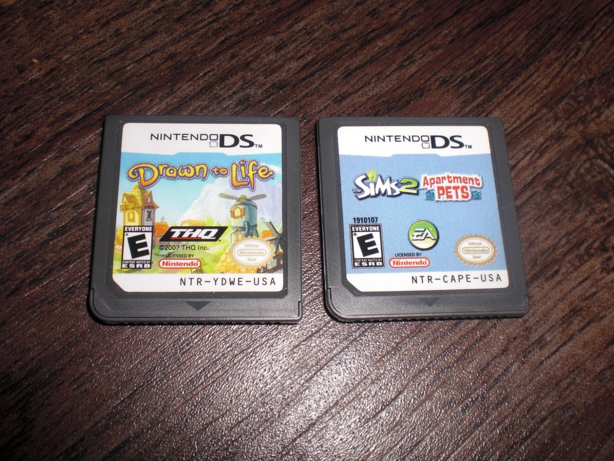 The Sims 2: Apartment Pets + Drawn to Life 4 Nintendo DS 3DS XL