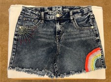 Cat  Jack Girls Denim Shorts Rainbow XL 14/16