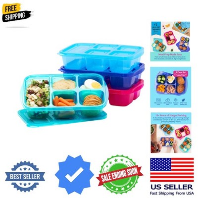 Easyboxes - Reusable 5-Compartment Food Containers, Stackable 8-Piece Set, 4 ...