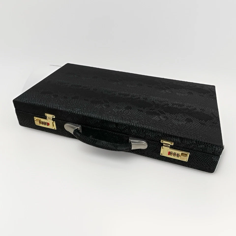 Handmade Khatam Backgammon & Chess Set Inlaid Folding Wooden Board with Case - Image 4 of 4