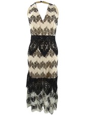 Foxiedox Women's Montana Bubble Lace Midi Dress (XS, Black/Nude)