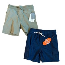 Wonder Nation Boys 4-5 XS Shorts Lot NWT Elastic Waist Cargo Navy Green