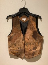   Trends  vintage brown leather patchwork vest, Size M