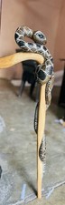 Artist Crafts wooden walking stick hand carved snake wooden walking cane