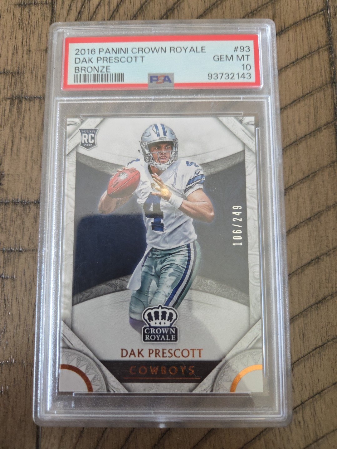Dak Prescott Panini Crown Royale #93 Bronze
