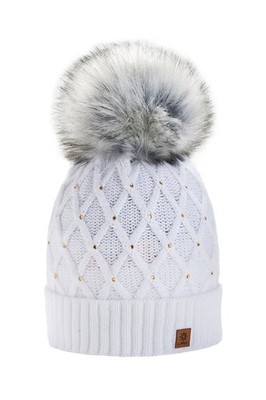 morefaz Wurm Winter Strickmütze Mütze Damen Kristalle Kiesel mit Große Bomme ...