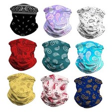 Neck Gaiter Face Cover - Sun Protection Mask Balaclava One Size 9pcs Paisley