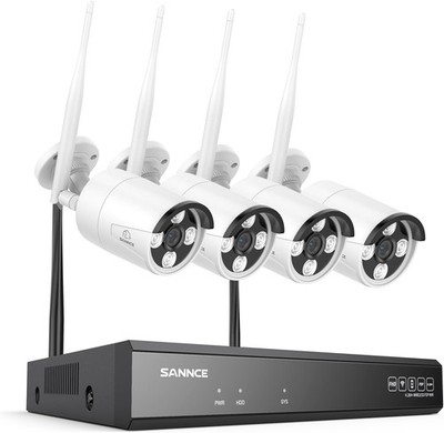 SANNCE 16CH Wireless CCTV Überwachungskamera System, 4x 4K Outdoor WiFi Kameras