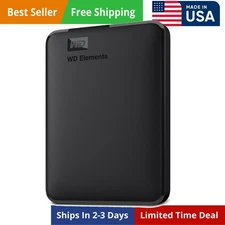 WD 2TB Elements Portable External Hard Drive - USB 3.0 - -WESN Renewed