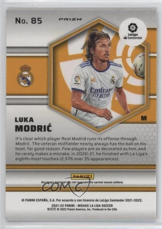 2021-22 Panini Mosaic La Liga Silver Prizm Luka Modric #85 - Image 2 of 2