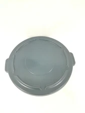 2x NEW Rubbermaid 1893163 Round Flat Gray Trash Lid For 32 Gal Brute Container