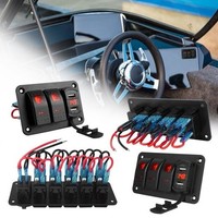 4.8A Dual USB LadegeräT 2/3/4/5 Fach LED Rot Licht Kippschalter Panel Bus Van