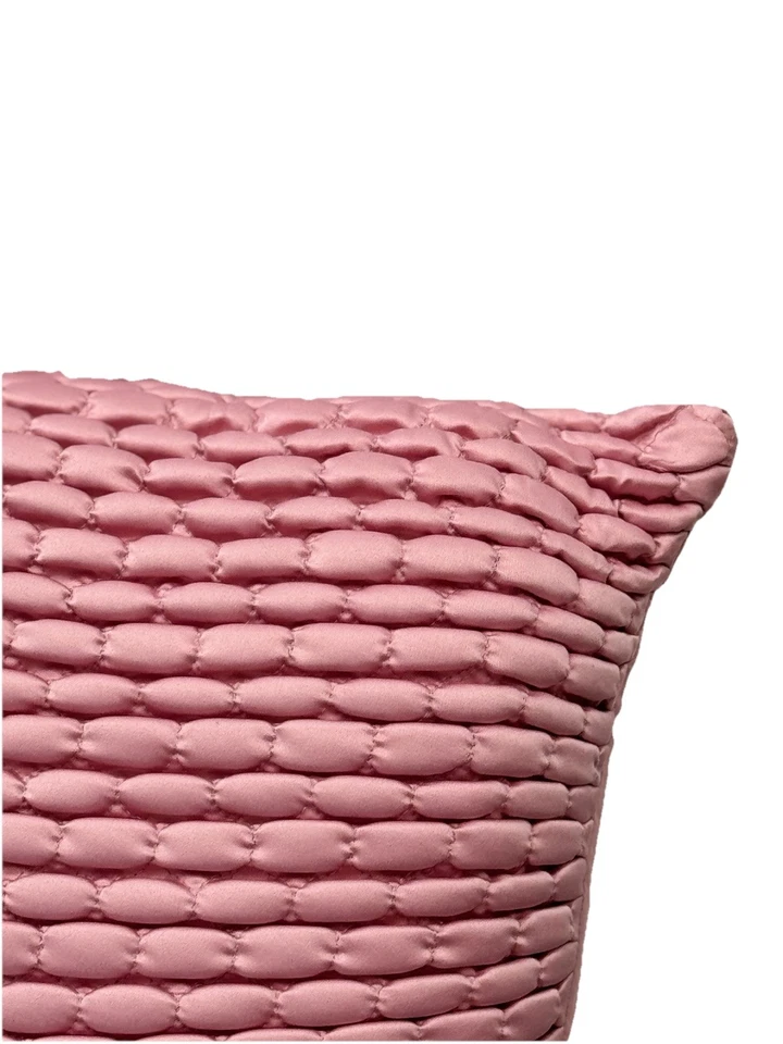 2 Filled Cushions Rectangle Bolsters Cushioned Quilted Abstract Blush Pink - Image 3 of 4