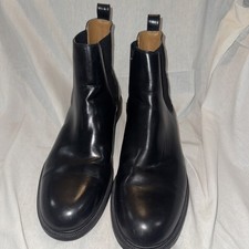 Zara Chelsea Black Ankle Pull-On Leather Boot...