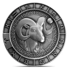 Aries Zodiac Ram High Relief Rare Coin 1 Troy Oz .999 Fine Silver Round