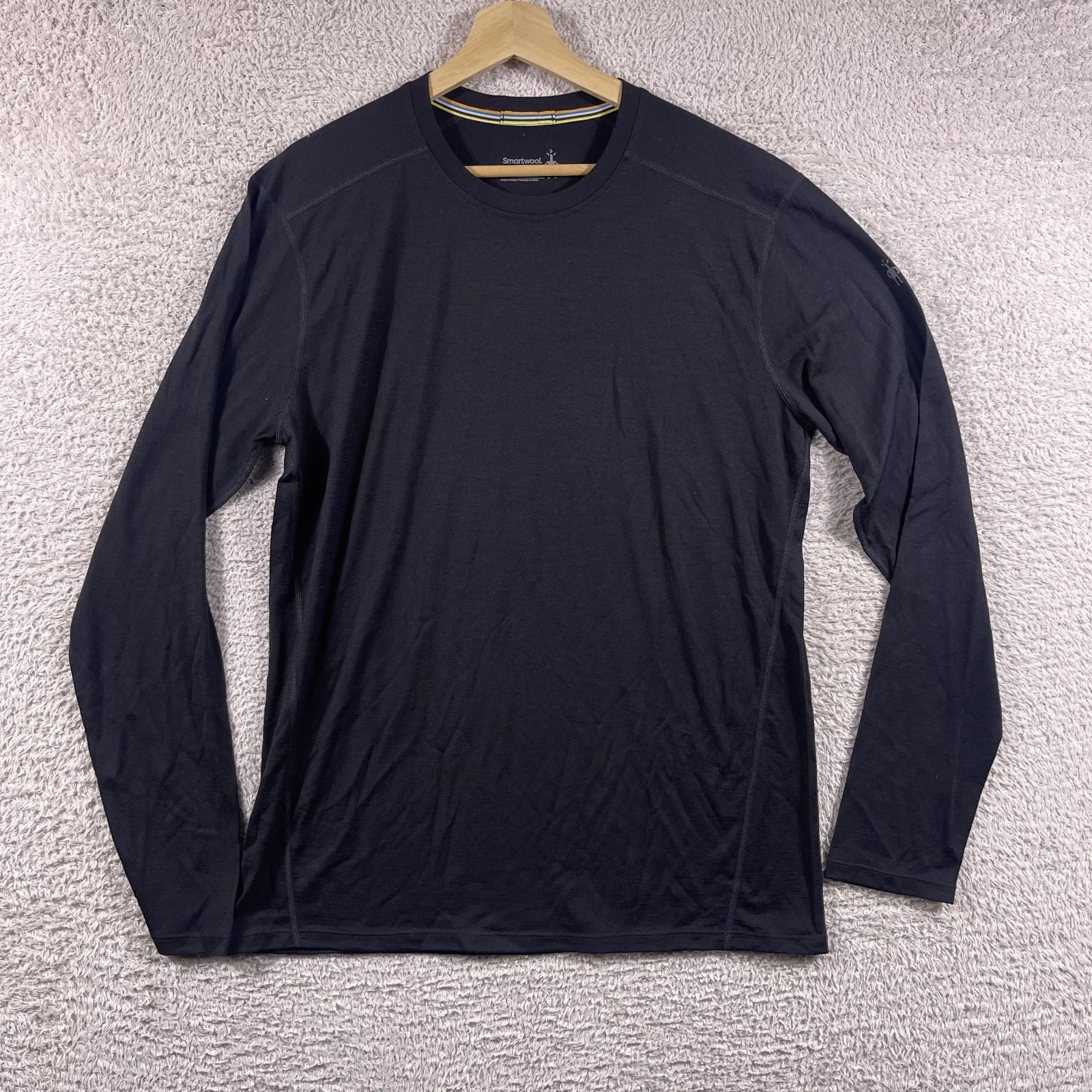 Smartwool Merino 150 Shirt Mens Large Black Long Sleeve Lightweight Base Layer
