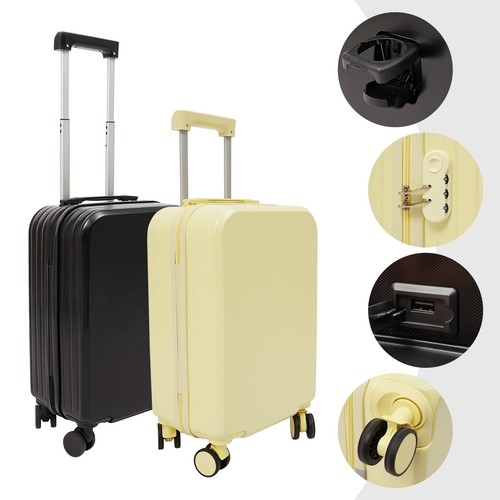 20" Travel Luggage Suitcase, Carry On Luggage, Suitcase with Cup Holder - Picture 3 of 40