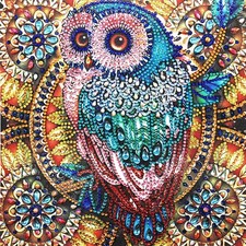 Hibah Owl Diamond Art Painting Kits for Adults,DIY 5D 12x12 inches, golden