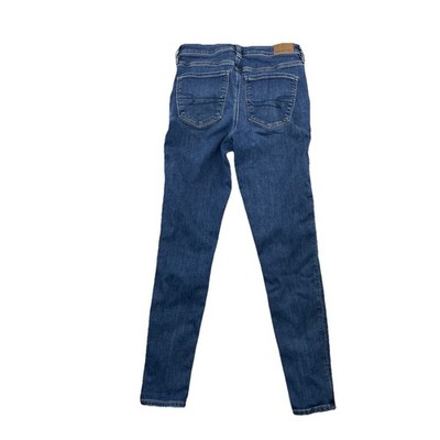 American Eagle Size 6 Women Super Hi Rise Jegging Blue Stretch 27'' Inseam 50-5