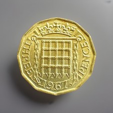 Great Britain 1967 Three Pence / Threepence Coin - Queen Elizabeth II